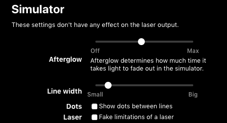 Simulator preferences
